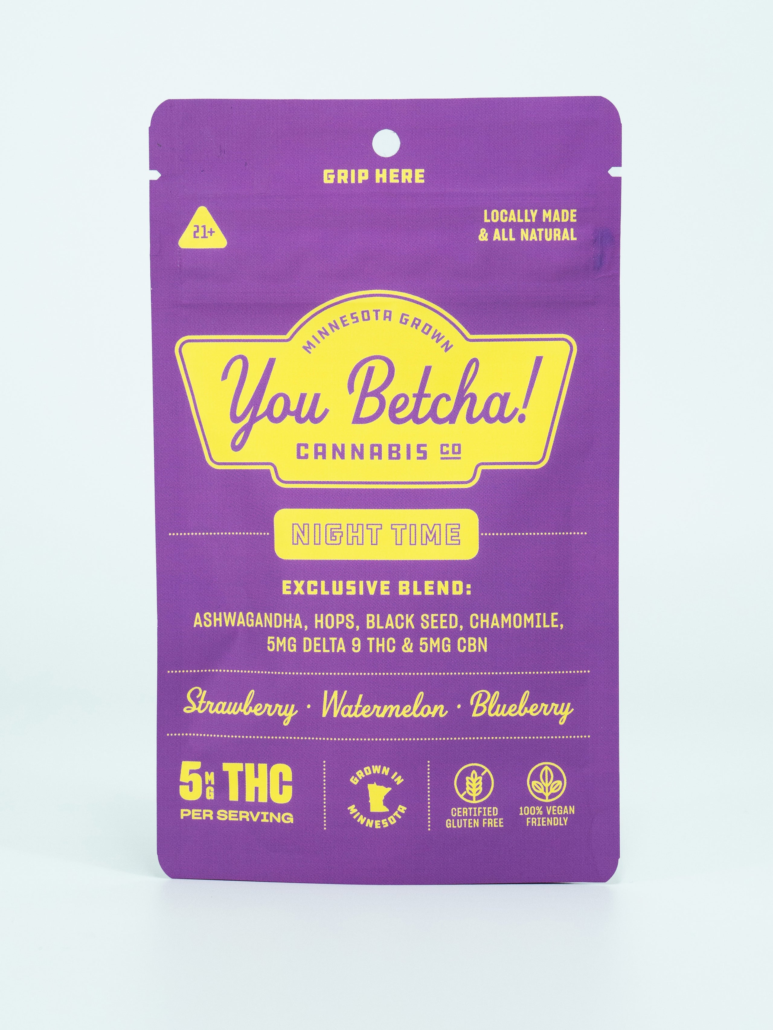 You betcha night time blend gummies 5mg thc 5mg cbn ashwagandha