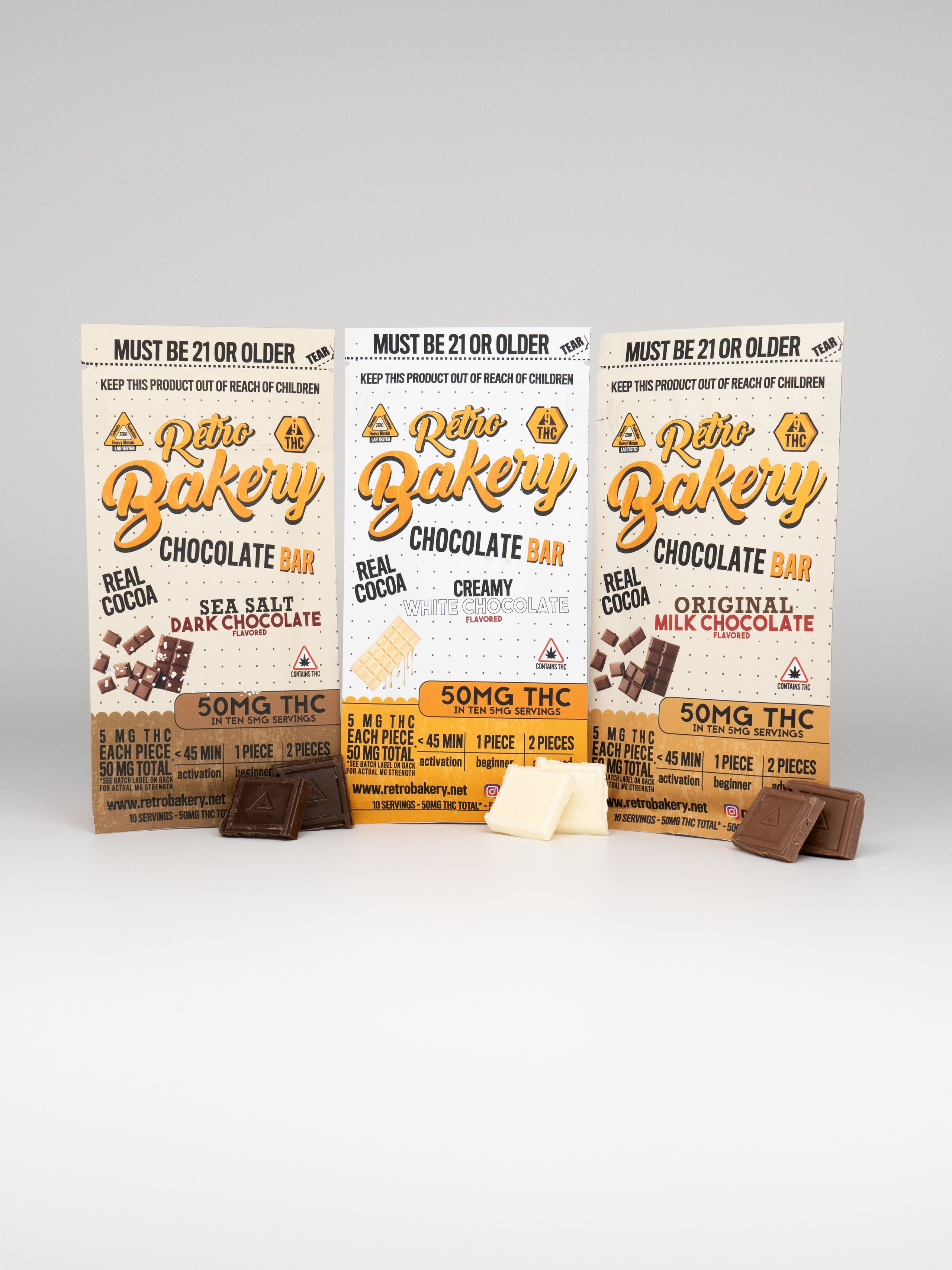 Retro Bakery 50mg THC Chocolate Bar Strains of the Earth